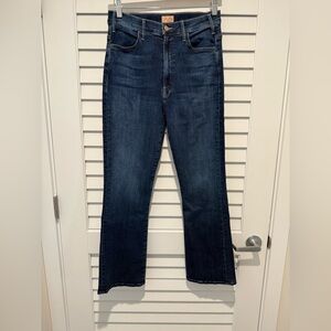 MOTHER Denim The Hustler Dark Blue Bootcut Jeans with Classic Style